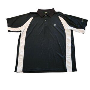 Izod Polo Extreme Function Golf Shirt XFG Black White Performance Mens Large